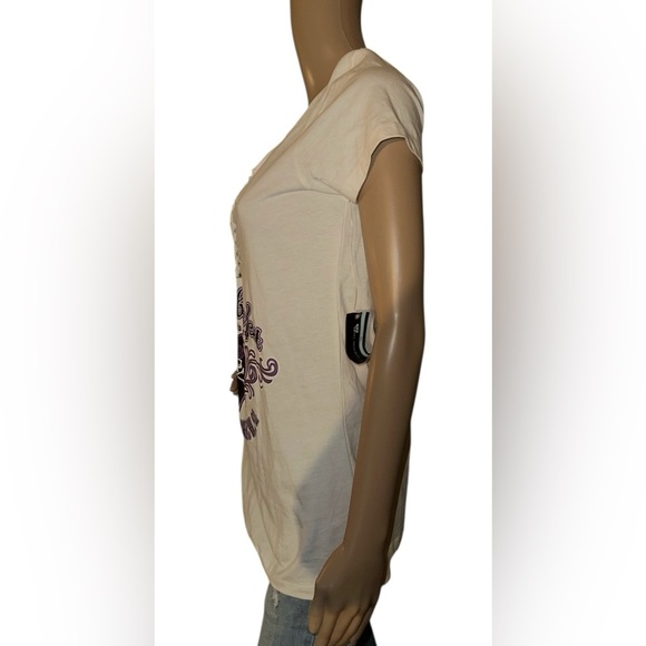 White Biketoberfest Graphic Women's Top size large - Picture 5 of 7